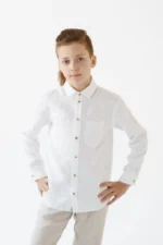 Boys Linen Long Sleeve Shirt (8-15y) - Image 5