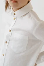 Boys Linen Long Sleeve Shirt (8-15y) - Image 3