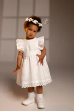 White Linen Dress with Sash -SOPHIA (1-7y) - Image 6