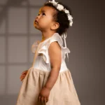 Two-Tone Linen Dress with Sash - ELLA (1-7y)