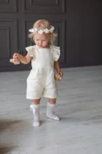 Linen Baby Overalls for Girls (3m-3y) - Image 4
