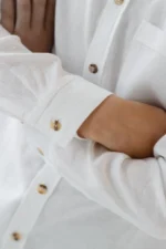Boys’ White Linen Shirt – Long Sleeve (8-15y) - Image 3
