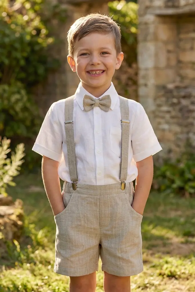 Boy with linen outfit