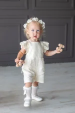 Linen Baby Overalls for Girls (3m-3y) - Image 2