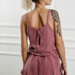 double gauze strap dress women