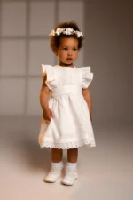 White Linen Dress with Sash -SOPHIA (1-7y) - Image 7