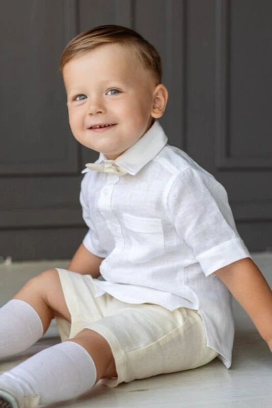 Boys linen short sleeve shirts