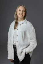 White double gauze overshirt for women