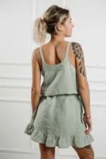 Linen Midi Strap Dress - Image 5
