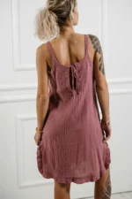 women’s muslin strap dress made from double gauze cotton