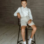 Boys Linen Shorts with Suspenders