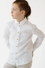 Boys’ White Linen Shirt – Long Sleeve (8-15y)