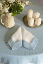 Two-color linen dinner napkins for everyday and table styling