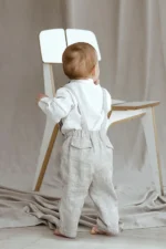 Kids Linen Suspender Pants – LEON (3m-2y) - Image 3