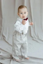 Kids Linen Suspender Pants – LEON (3m-2y) - Image 6