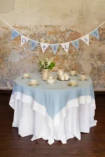 Linen baptism bunting banner