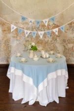 Handmade Happy Birthday linen banner for family celebrations
