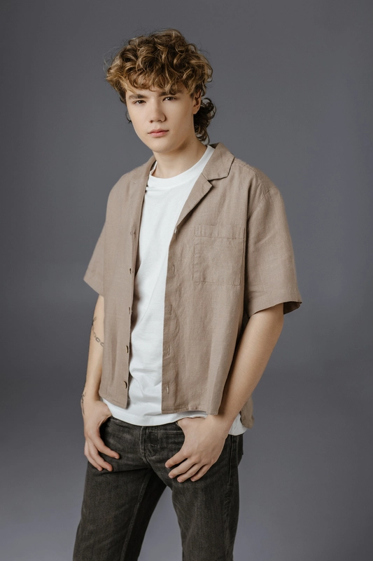 Men’s short sleeve linen shirt