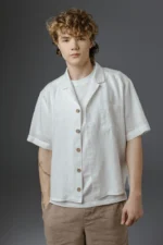 White Linen Short Sleeve Shirt – LUCAS