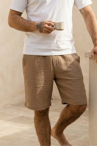 Men’s Double Gauze Cotton Shorts