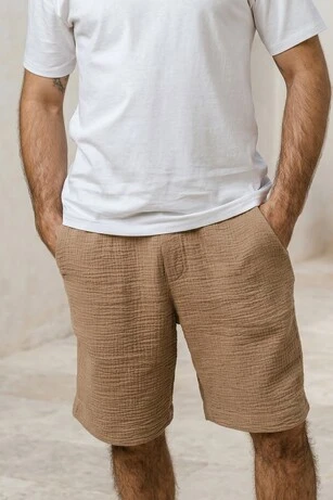Men’s Double Gauze Cotton Shorts