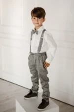 Boys Linen Ring Bearer Suit– 5-Piece Set - Image 3