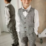 Boys linen ring bearer suit