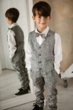 Boys linen ring bearer suit