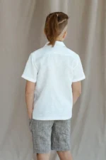 Boys Linen Camp Collar Shirt – Short Sleeve - Image 4