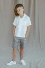 Boys Linen Camp Collar Shirt – Short Sleeve - Image 5
